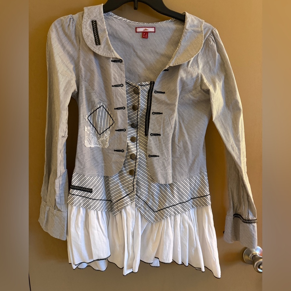 Joe Browns Blue and White Striped Blouse